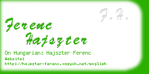 ferenc hajszter business card